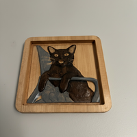 Custom Cat Portrait Wood Carving | Personalized Pet Memorial Art | Hand Carved Cat Sign